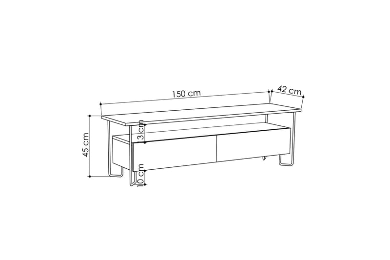 Bodsjö TV-Bänk 150 cm - Grå - Möbler - Tv möbel & mediamöbel - TV bänk & mediabänk