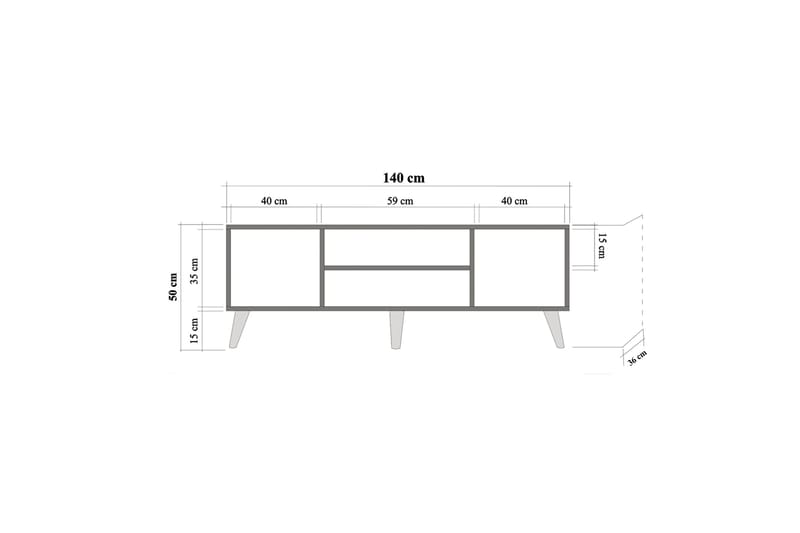 Brokind TV-Bänk 140 cm - Brun - Möbler - Tv möbel & mediamöbel - TV bänk & mediabänk