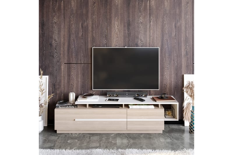 Campora Tv-bänk 150 cm - Natur/Vit - TV bänk & mediabänk