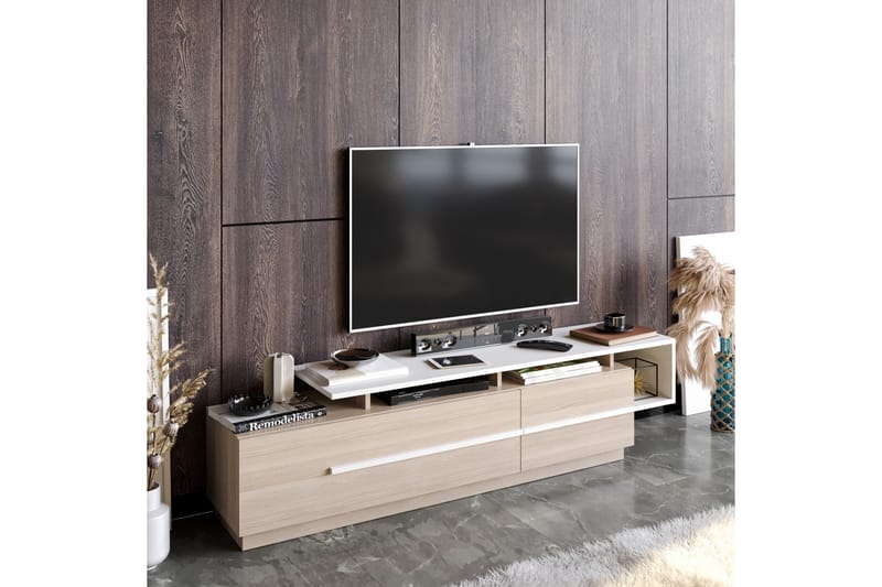 Campora Tv-bänk 150 cm - Natur/Vit - TV bänk & mediabänk