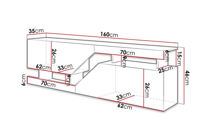 Ceelias Tv-bänk 160 cm - Natur/Vit - Möbler - Tv möbel & mediamöbel - TV bänk & mediabänk