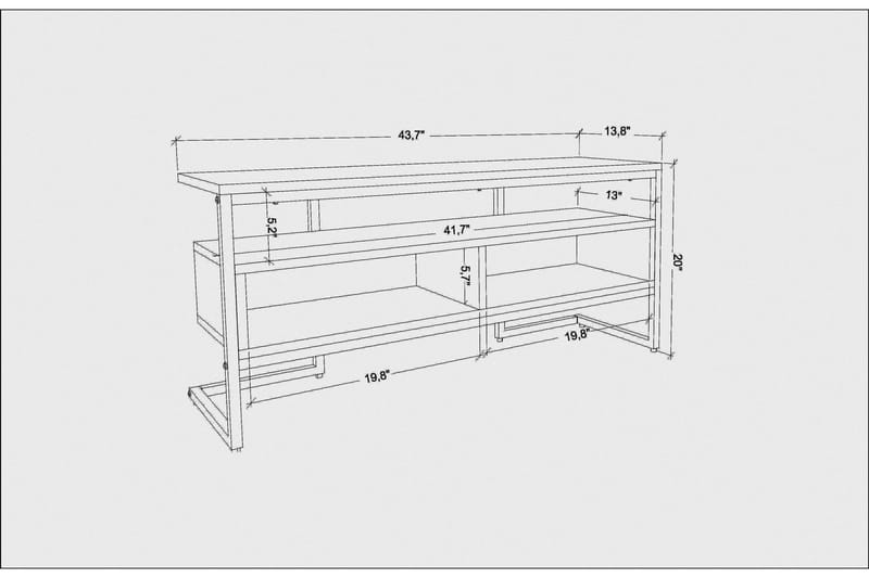 Desgrar Tv-bänk 110x49,9 cm - Guld - TV bänk & mediabänk