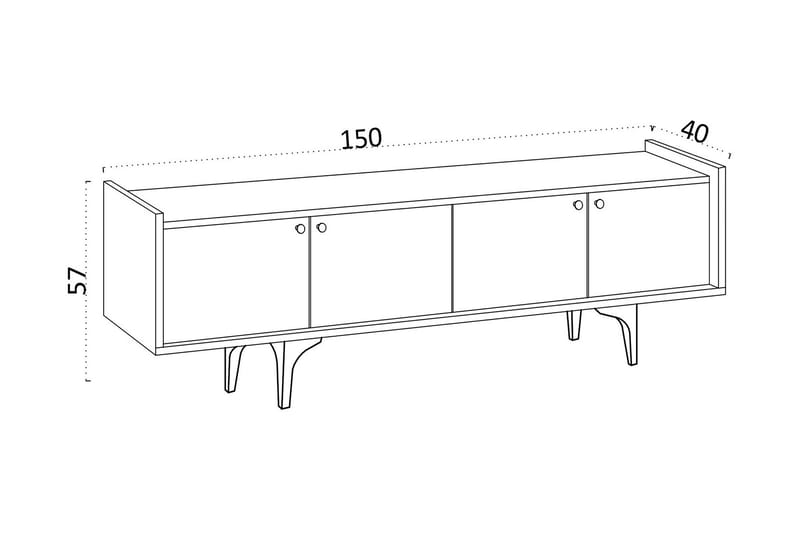 Desgrar Tv-bänk 150x57 cm - Möbler - Tv möbel & mediamöbel - TV bänk & mediabänk