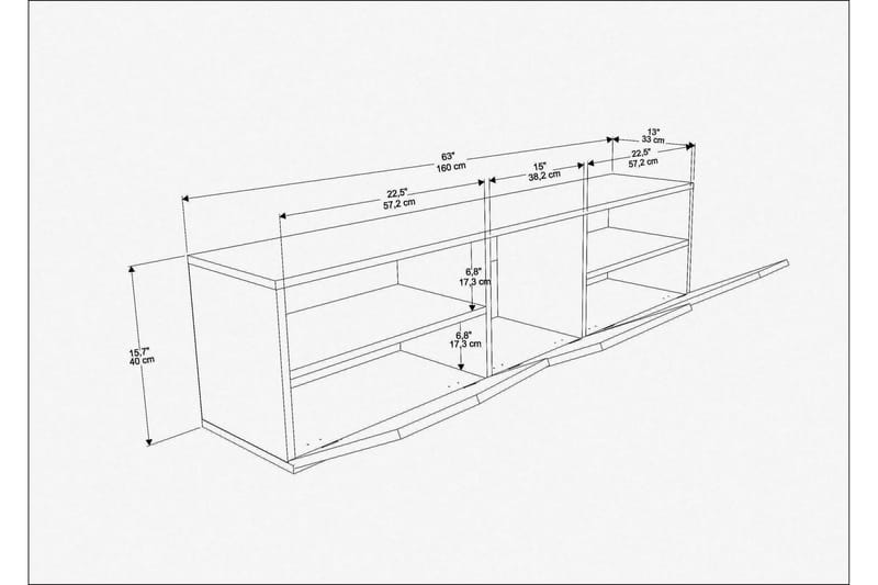 Desgrar Tv-bänk 160x40 cm - Brun - TV bänk & mediabänk