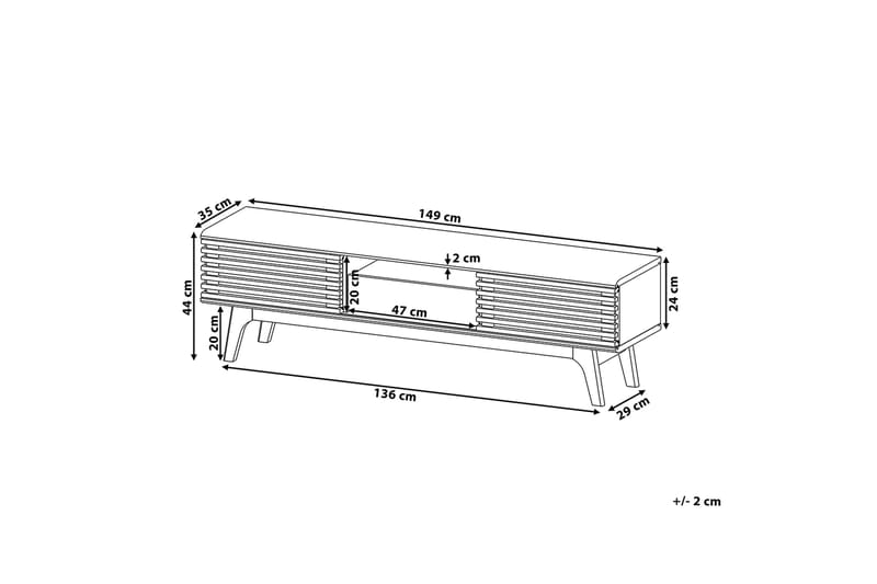 Detroit Tv-Bänk 35x149 cm - Trä/Natur - Möbler - Tv möbel & mediamöbel - TV bänk & mediabänk