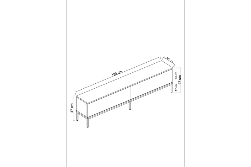 Dorlord Tv-bänk 180 cm - Grå/Silver - TV bänk & mediabänk