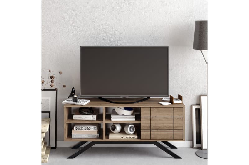 Einbeck Tv-bänk 130 cm - Svart/Mörkbrun - TV bänk & mediabänk