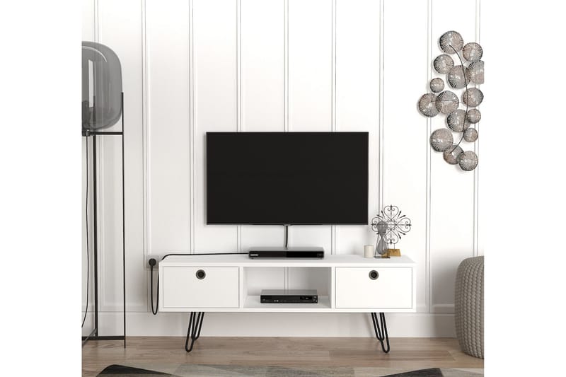 Furny Home Tv-bänk 120 cm - Vit - TV bänk & mediabänk