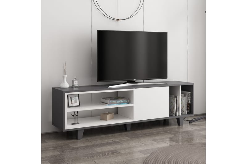 Hachen Tv-bänk 160 cm - Vit/Antracit - TV bänk & mediabänk