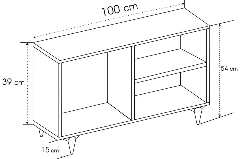 Hensiek TV-Bänk 100 cm - Antracit - TV bänk & mediabänk