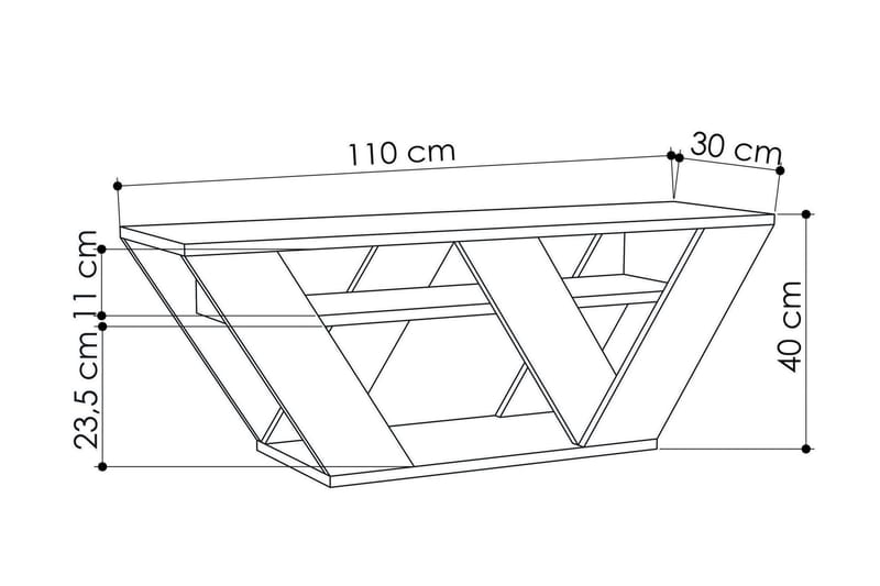 Homitis Tv-Bänk 110 cm - Vit - TV bänk & mediabänk