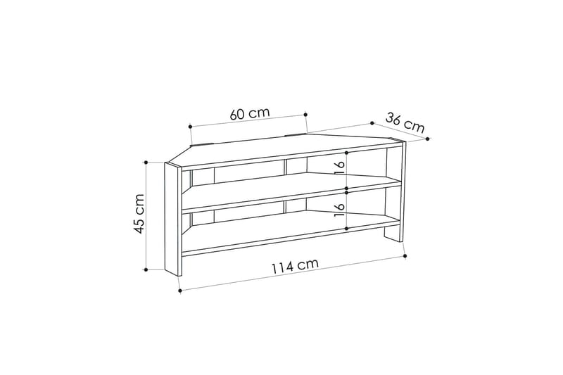 Homitis Tv-bänk 114 cm - Brun - TV bänk & mediabänk