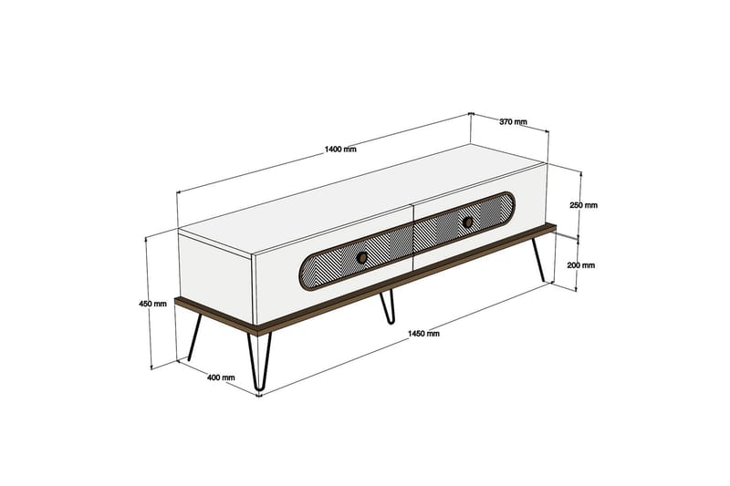 Hovdane TV-Bänk 145 cm - Brun - Möbler - Tv möbel & mediamöbel - TV bänk & mediabänk