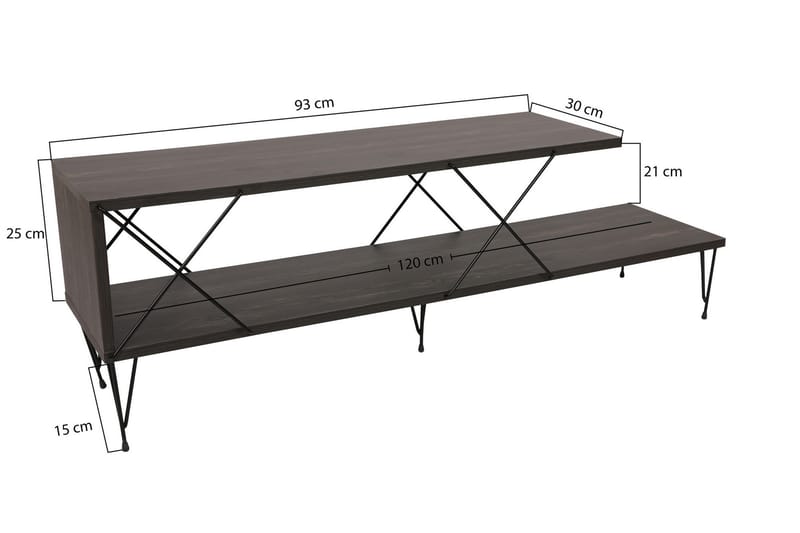 Jaennis Tv-bänk 120 cm - Mörkbrun - TV bänk & mediabänk