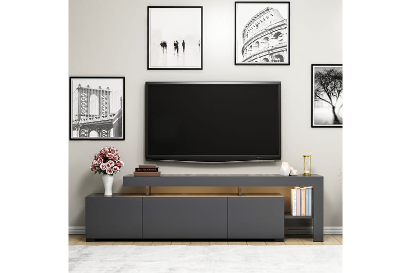 Jurukovo Tv-bänk 192 cm - Antracit - TV bänk & mediabänk