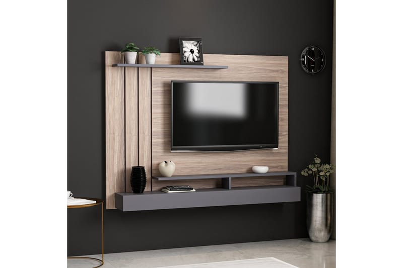 Lawrance Tv-bänk 157 cm - Ek/Grå - TV bänk & mediabänk