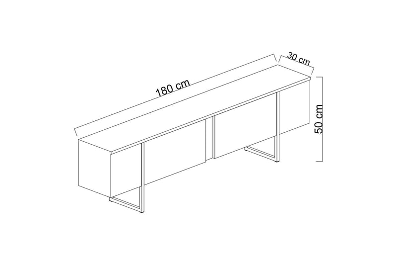 Luxe Tv bänk med Förvaring 180x50 cm - Brun / Svart / Trä - Möbler - Tv möbel & mediamöbel - TV bänk & mediabänk