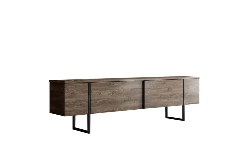 Luxe Tv bänk med Förvaring 180x50 cm - Brun / Svart / Trä - Möbler - Tv möbel & mediamöbel - TV bänk & mediabänk