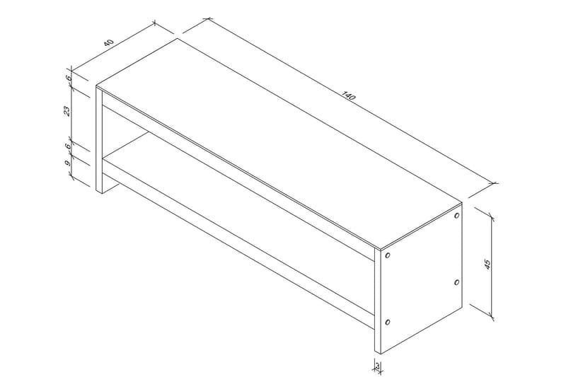 Malmby TV-bänk 140 cm - Brun - TV bänk & mediabänk