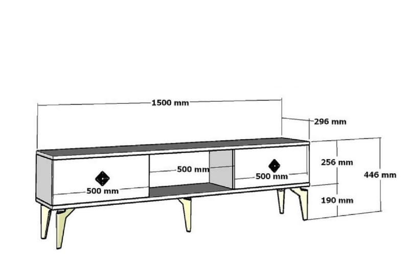 Mangla Tv-bänk 150 cm - Antracit - TV bänk & mediabänk