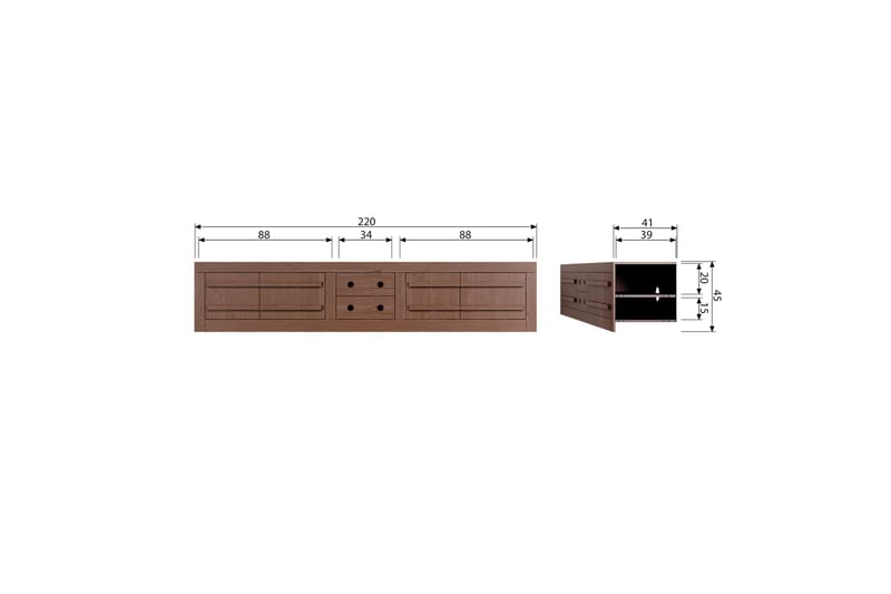 Motoo Tv-bänk 220 cm - Gul/Orange - TV bänk & mediabänk