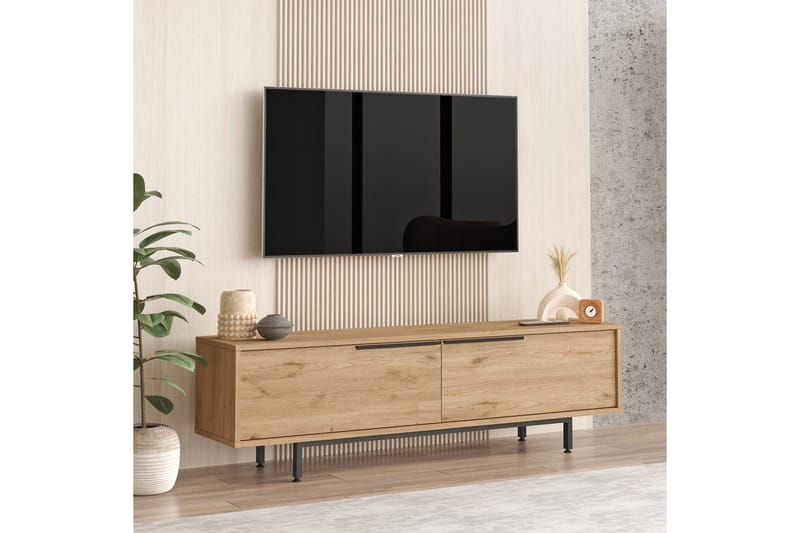 Munish Tv-bänk 160 cm - Valnöt - TV bänk & mediabänk