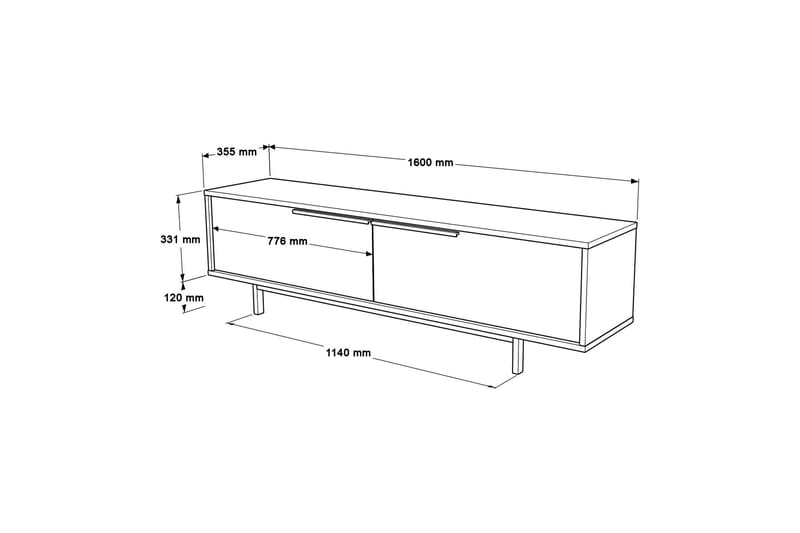 Munish Tv-bänk 160 cm - Valnöt - TV bänk & mediabänk