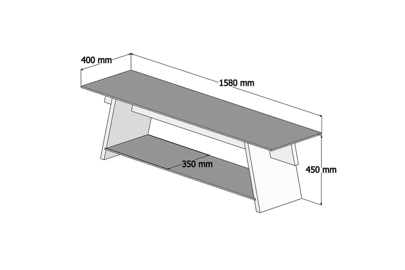 Noralee TV-Bänk 158 cm - Valnöt/Grön - TV bänk & mediabänk