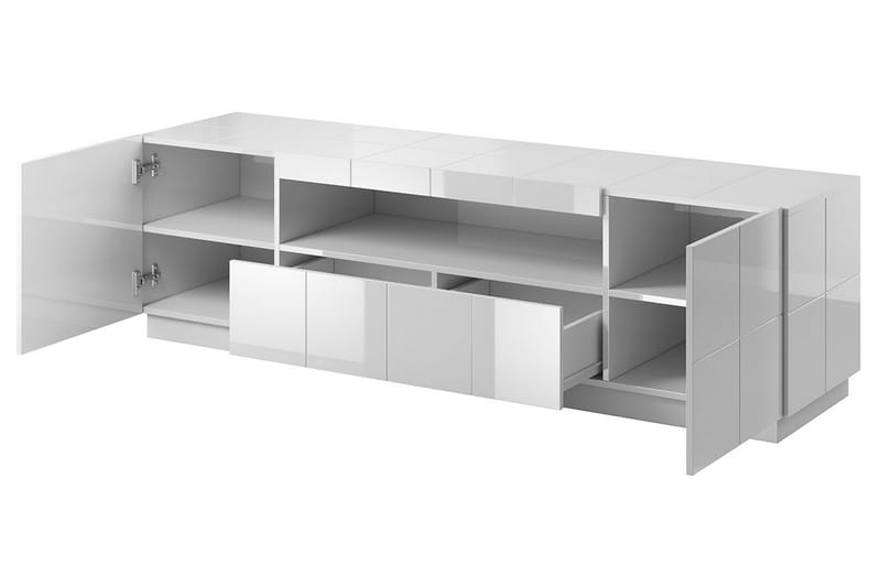 Reja Tv-bänk 184 cm - Grå Högglans - TV bänk & mediabänk