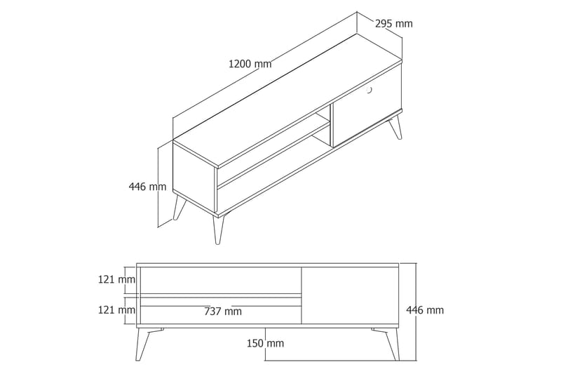 Reyne Tv-bänk 120 cm - Vit - Möbler - Tv möbel & mediamöbel - TV bänk & mediabänk