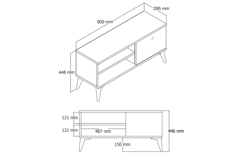 Reyne Tv-bänk 90 cm - Valnöt - TV bänk & mediabänk