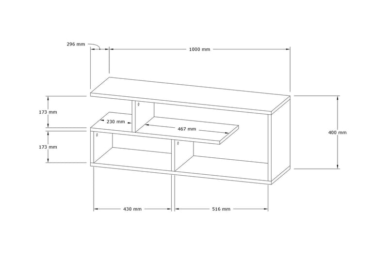 Rinorea Tv-bänk 100x40 cm - Blå - Möbler - Tv möbel & mediamöbel - TV bänk & mediabänk