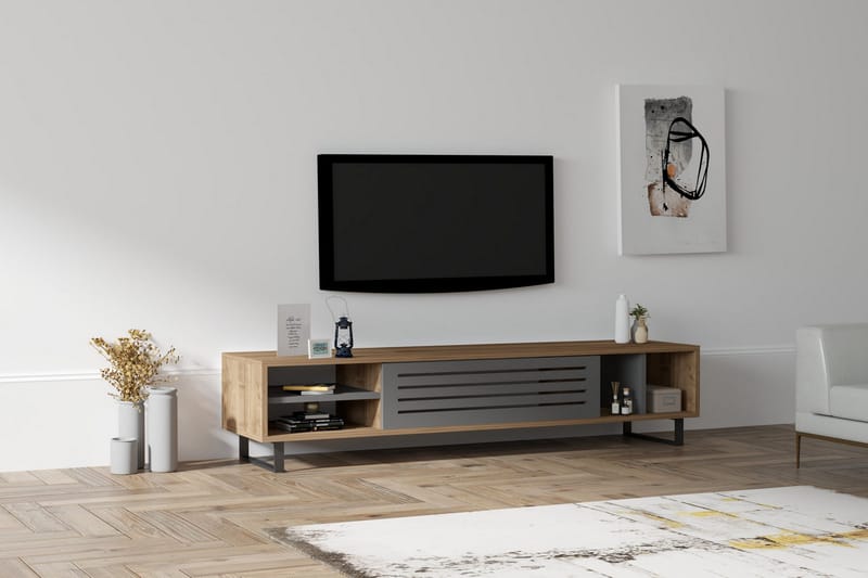 Rinorea Tv-bänk 160x35 cm - Brun - TV bänk & mediabänk