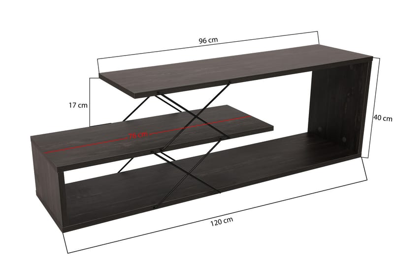 Riyana Tv-bänk 120 cm - Mörkbrun - TV bänk & mediabänk