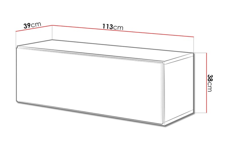 Roco TV-bänk 112,5x39x37,5 cm - Antracit - TV bänk & mediabänk