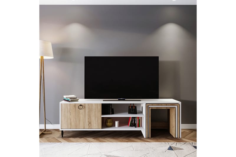 Tutana Tv-bänk 180 cm - Vit - TV bänk & mediabänk