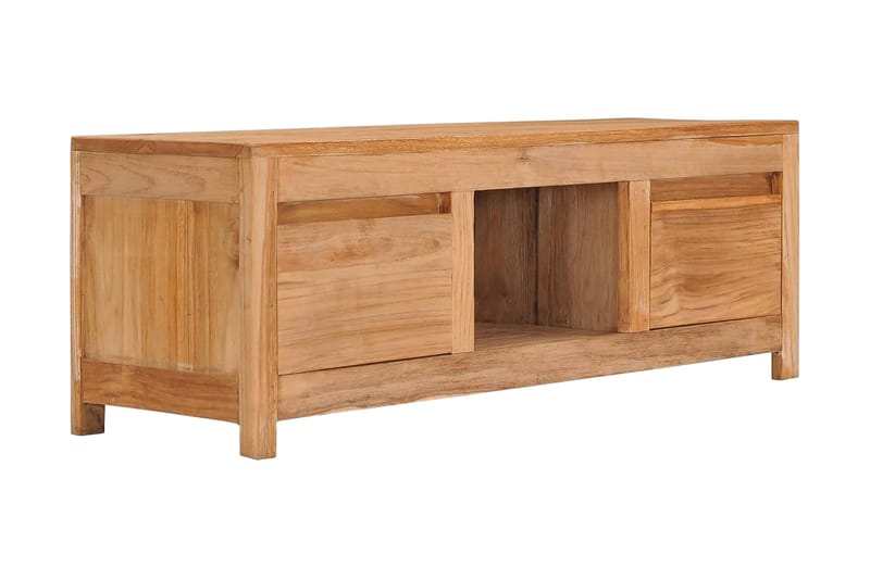 TV-bänk 100x30x35 cm massiv teak - Brun - Möbler - Tv möbel & mediamöbel - TV bänk & mediabänk