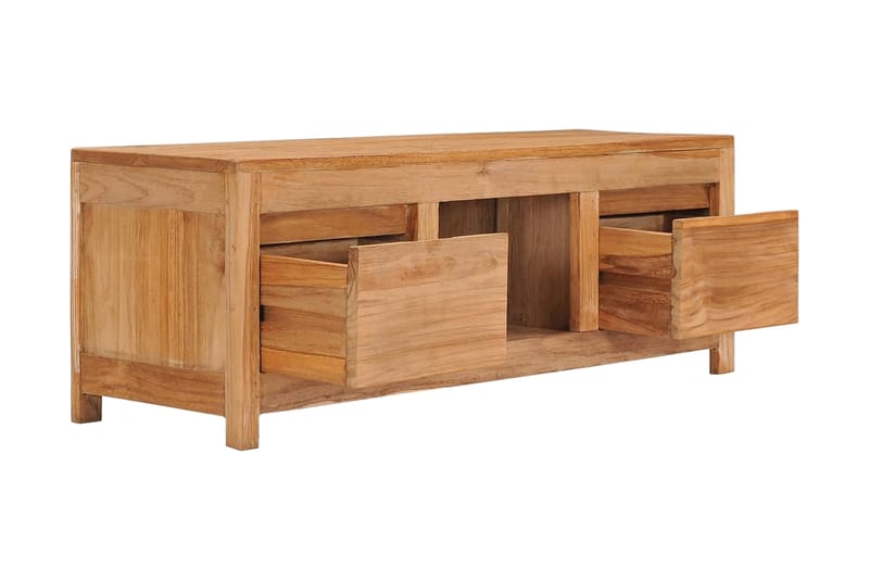 TV-bänk 100x30x35 cm massiv teak - Brun - Möbler - Tv möbel & mediamöbel - TV bänk & mediabänk