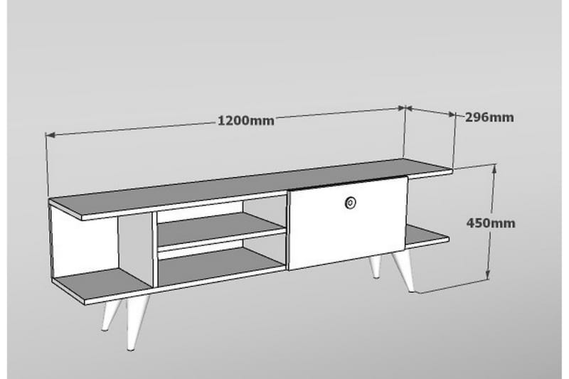 Tv-bänk 120 cm - Natur/Vit - TV bänk & mediabänk