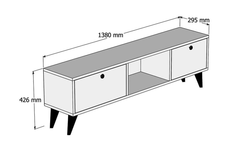 Tv-bänk 138 cm - Valnöt/Svart - TV bänk & mediabänk