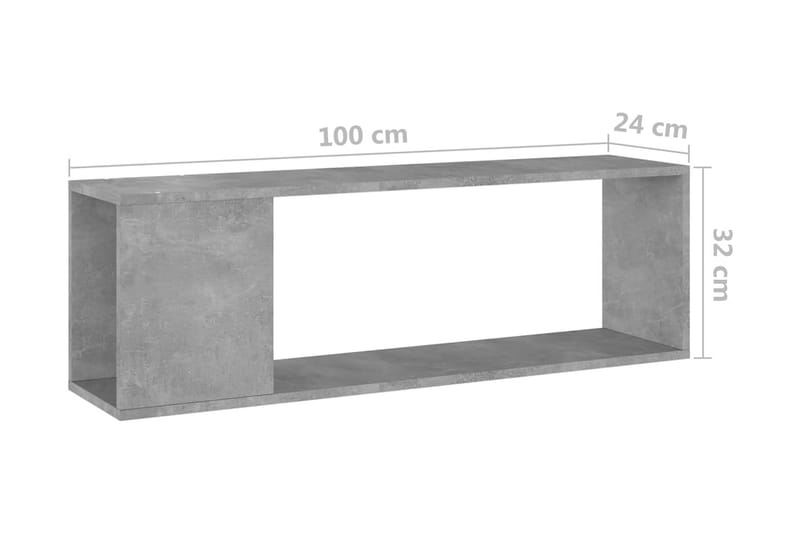 TV-bänk betonggrå 100x24x32 cm spånskiva - Grå - TV bänk & mediabänk