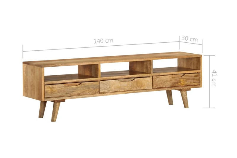 TV-bänk massivt mangoträ 140x30x41 cm - Brun - Möbler - Tv möbel & mediamöbel - TV bänk & mediabänk