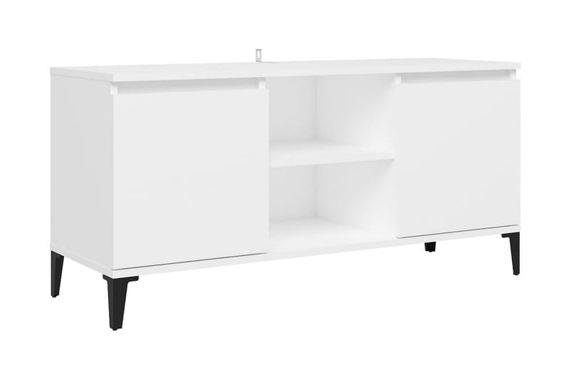 TV-bänk med metallben vit 103,5x35x50 cm - Vit - TV bänk & mediabänk