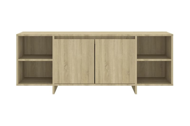 TV-bänk sonoma-ek 130x35x50 cm spånskiva - Beige - Möbler - Tv möbel & mediamöbel - TV bänk & mediabänk