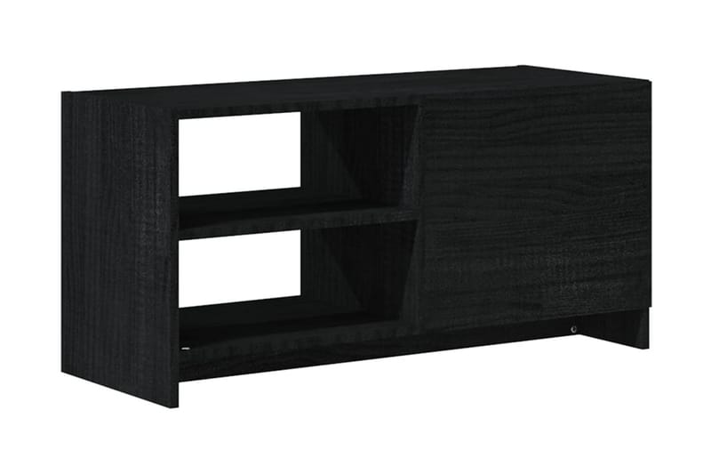 TV-bänk svart 80x31x39 cm massiv furu - Svart - TV bänk & mediabänk