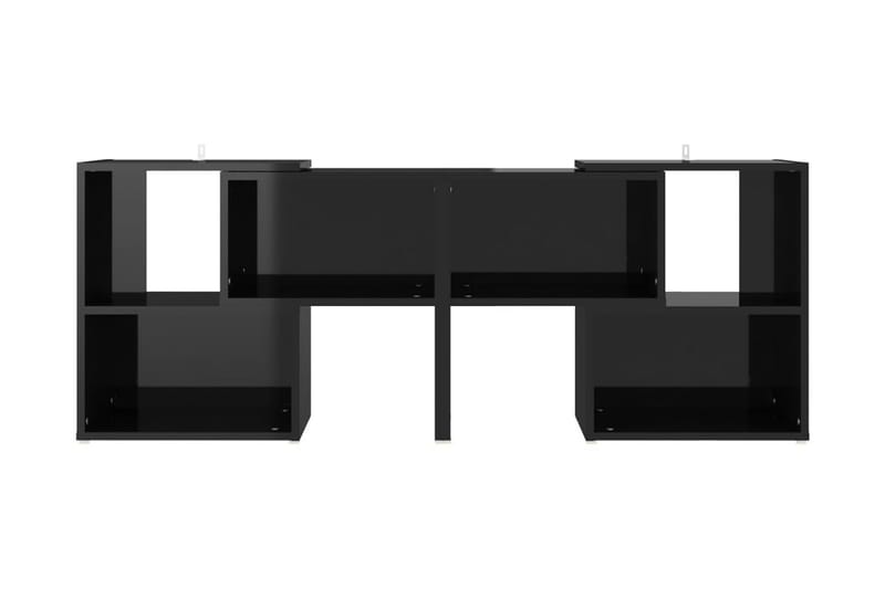 TV-bänk svart högglans 104x30x52 cm spånskiva - Svart - TV bänk & mediabänk