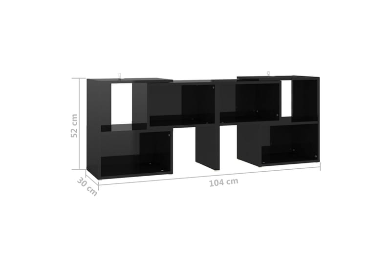 TV-bänk svart högglans 104x30x52 cm spånskiva - Svart - TV bänk & mediabänk