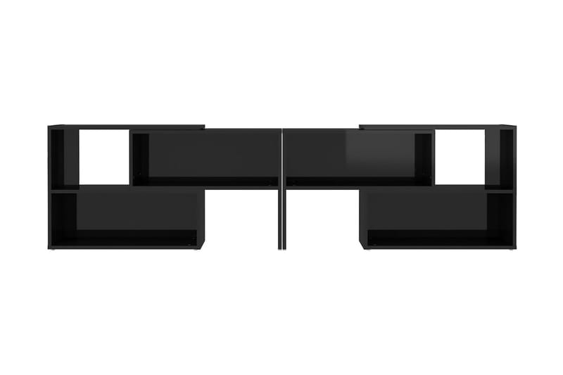 TV-bänk svart högglans 149x30x52 cm spånskiva - Svart - TV bänk & mediabänk