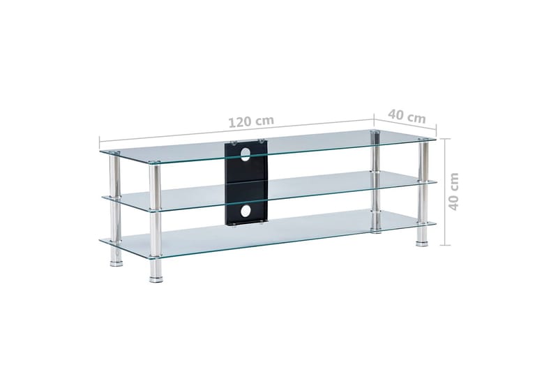 TV-bänk transparent 120x40x40 cm härdat glas - Transparent - Möbler - Tv möbel & mediamöbel - TV bänk & mediabänk