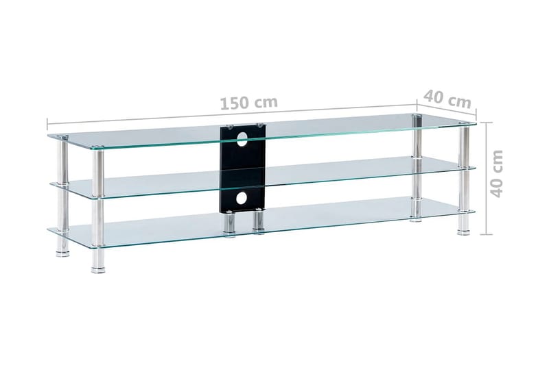 TV-bänk transparent 150x40x40 cm härdat glas - Transparent - Möbler - Tv möbel & mediamöbel - TV bänk & mediabänk